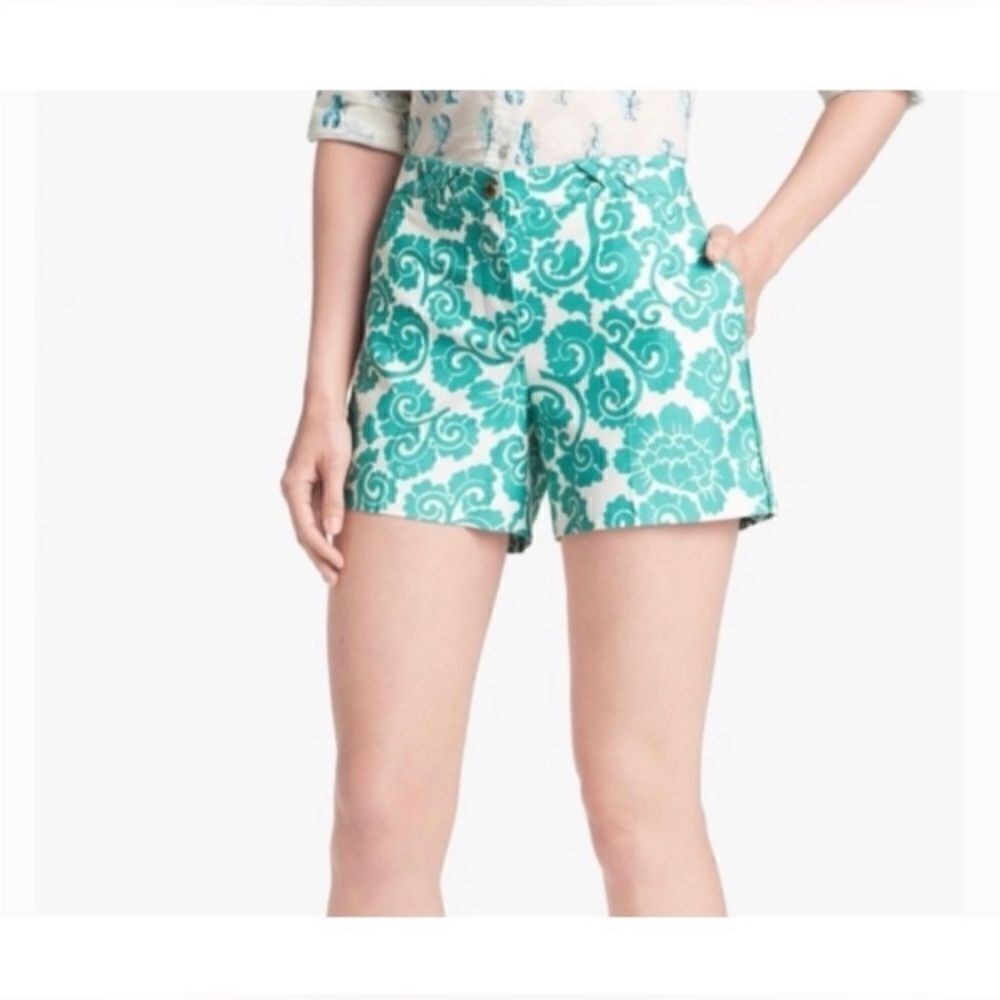 TORY BURCH Gabriel Shorts Viridian Green Captiva sz 10